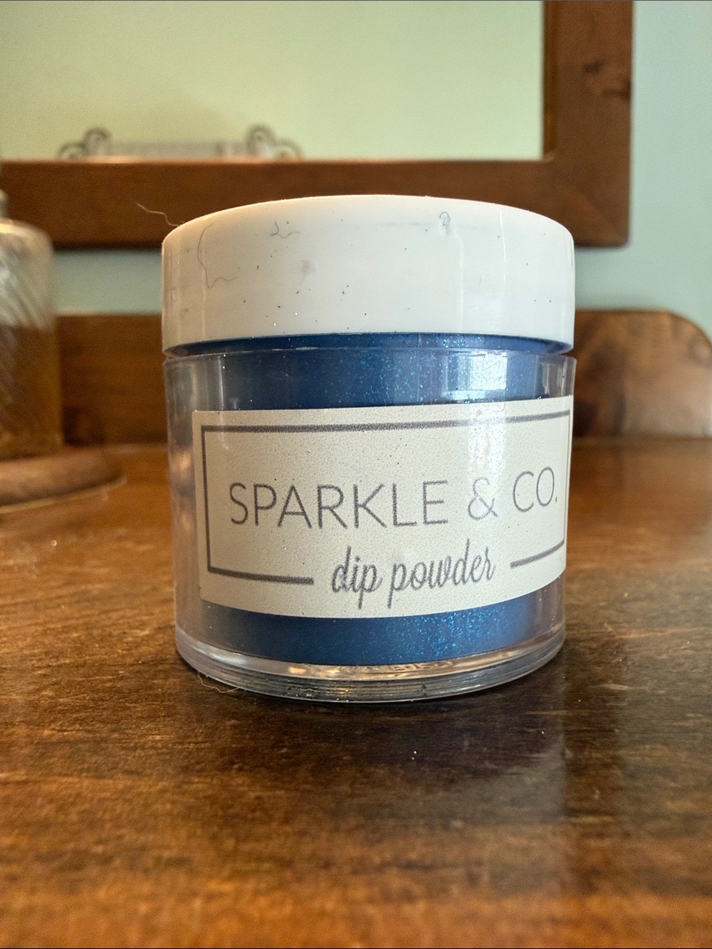 Sparkle & Co. Raincheck, Babe Teal Shimmer Nail Dip Powder